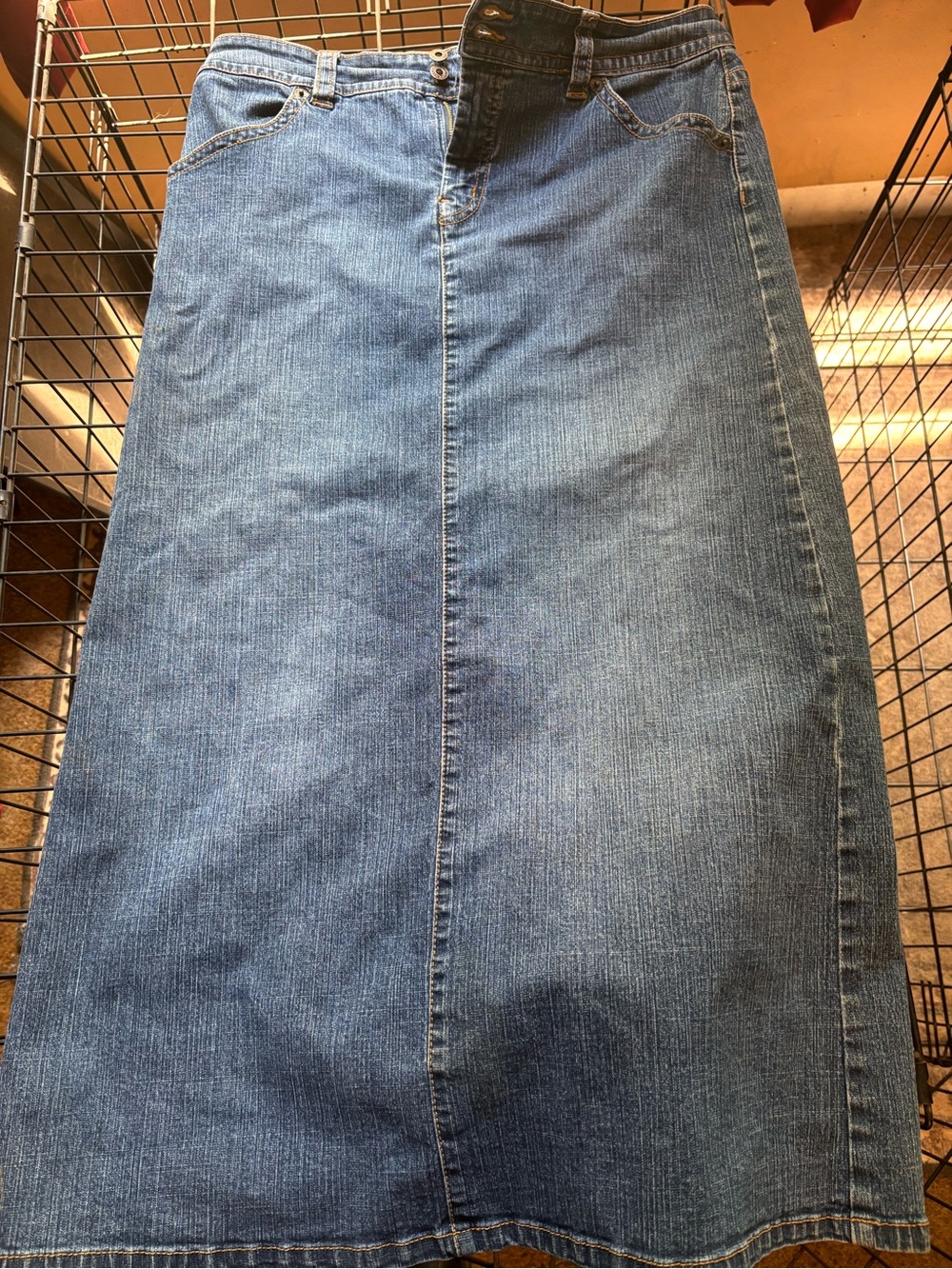 Gloria Vanderbilt Blue Denim Maxi Skirt